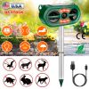 Solar Ultrasonic Animal Repeller Motion Sensor Animal Repellent USB Animal Chaser IP66 Waterproof for Farm Garden Yard to Drive Deer Raccoon Squirrel