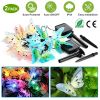 2 Pack Solar Powered String Lights 3.8m/12.48Ft 12 LEDs Butterfly Lights IP44 Waterproof Multi-Color Lights for Christmas Decorative Garden Fence Pati