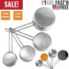 4Pcs Stainless Steel Measuring Cups Spoons Stackable Kitchen Measuring Set for Cooking, Baking, Liquid Dry Ingredients