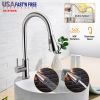 Kitchen Faucets Single Handle Kitchen Sink Faucet Brushed Nickel Stainless Steel Pulldown Head Faucet w/Flexible Pullout Sprayer