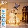 LED Christmas Snowman Decoration Light Collapsible Battery Operated Lighted Snowman Indoor Outdoor Garden Light with Removable Hands Scarf