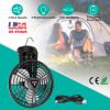 Foldable Camping Fan with Emergency Power Bank 270° Oscillating Rechargeable Tripod Fan for Hiking Fishing Personal Desk Fan with 4 Speeds 3 Brightnes