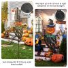 Scarecrow Shape Halloween Decoration Light Waterproof Iron Halloween Decoration Solar Powered Stake Light for Party Garden Yard Park Lawn