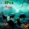 Halloween Cat Yard Sign Decorations 5Pcs Glow in the Dark Halloween Cat Fluorescence Lawn Sign with 10 Stakes for Haunted House Garden Yard and Scary