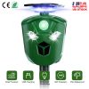 Electric Solar Powered Ultrasonic Animal Repeller 360° Ultrasonic Animal Driver with Motion Sensor LED Flashing Lights Waterproof Outdoor Animal Repel