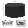 91x43in Circular Table Cover 6-Seat UV Water Resistant Outdoor Furniture Protector For Small Round Table Chairs Set