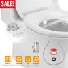 Non Electric Cold Water Mechanical Bidet Toilet Seat Attachment Fresh Water Sprayer Dual Nozzles for Feminine Wash