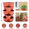 5 Tier Vertical Stackable Planter Garden Tower Stackable Planter Outdoor Gardening Pots for Strawberries Flowers Herbs Vegetables