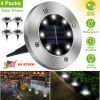 4Pcs Solar Powered Ground Light Outdoor IP65 Waterproof Buried In-Ground Lamp Decorative Path Deck Lawn Patio Lamp