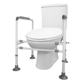 Toilet Safety Rails for Elderly Adjustable Toilet Safety Rails Stand Alone Toilet Safety Frame with Adjustable Heights Width for Elderly Pregnant Pati