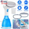 1500W Portable Handheld Clothes Steamer with 2 Brush Electric Travel Steamer for Garments Clothing Wrinkles Remover Dry Ironing Protection 30S Heat Up