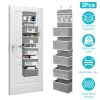 2Pcs Over The Door Organizer 6 Tier Hanging Basket Detachable Behind Door Hanging Pantry Tilt-Resistant for Bathroom Bedroom