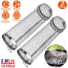 2Pcs 3.42x11.61Inch Portable BBQ Rolling Basket Round Stainless Steel Grill Mesh Barbecue Net Tube with Removable Cover Outdoor Camping