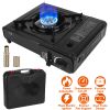 3300W Portable Camping Stove Butane Canister Dual Fuel Burner Piezo Electric Ignition Single Burner with Automatic Tank Ejection Overpressure Cut Off