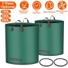 2Pcs 26.42Gallons Round Garden Waste Bags Waterproof Reusable Grass Rubbish Leaf Sacks Home Garden Lawn Yard Trash Bags With 4 Handles