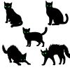 Halloween Cat Yard Sign Decorations 5Pcs Glow in the Dark Halloween Cat Fluorescence Lawn Sign with 10 Stakes for Haunted House Garden Yard and Scary