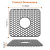 2Pcs Silicone Grid Sink Mat with Central Drain Hole 11.61x13.58Inch Non-Slip Kitchen Stainless Steel Sink Protector Dishwasher Safe