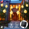 Globe String Solar Lights 30 Ball LED Fairy Solar Lamps 8 Lighting Modes IP65 Waterproof Decorative Lights w/ Stake Garden Lawn Flower Trees Patio Gar