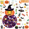 2.8FT Halloween Felt Pumpkin Witch 51Pcs Felt Pumpkin Witch Hanging Decor Ornaments Kits Halloween Gift for Toddlers