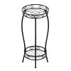 2-Tier Tall Plant Stand 26.57IN in Height Rustproof Iron Plant Rack Holder For Indoor Outdoor Heavy Duty Flower Pot Display Shelf For Corner Garden Pa