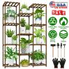 Multi-tier Wooden Plant Stand 11 Potted Flower Display Shelf Rack Vase Holder for Patio Balcony Garden