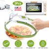 2Pcs Transparent Microwave Covers for Food Splatter Cover Lid Food Splatter Guard Protector with Handle Adjustable Steam Vents Water Storage Box