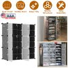 6-Tier 2-Row Shoe Rack Organizer Stackable Free Standing Shoe Storage Shelf Plastic Shoe Cabinet Tower with Transparent Doors for Heels Boots Slippers