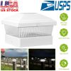 Solar Post Lights Garden Post Cap Light Solar LED Night Light White LED Lighting for 5x5 Inch Wood Post Fence Deck Patio-White