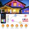 101FT Length Permanent Outdoor Lights With 72Pcs RGB Beads IP67 Waterproof Smart Eave Light For Halloween Christmas Daily House Lighting Works with Al