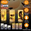 3 Pack Halloween Flameless Candle Lamp with Timer Setting Battery Operated Warm Orange Light Candles for Halloween Party Decoration Spider Crow Skull