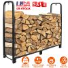 Firewood Log Rack 2500LBS Iron Wood Lumber Storage Stacking Rack 4.03ft Heavy Duty Pile Lumber Storage Holder for Fireplace Firepit