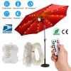 Patio Umbrella Lights 8 Lighting Mode Waterproof Parasol Timer Lamps W/ Remote Controller 104 LED 8 Bundles Warm White for Patio Garden