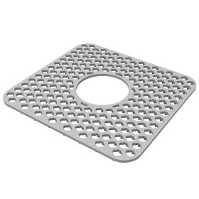 2Pcs Silicone Grid Sink Mat with Central Drain Hole 11.61x13.58Inch Non-Slip Kitchen Stainless Steel Sink Protector Dishwasher Safe