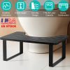 Wooden Metal Potty Stool 6.69in in Height Bathroom Toilet Stool for Adult Children Rustproof Anti-Slip Poop Stool Black