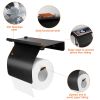 Wall Mounted Toilet Paper Holder with Phone Storage Rack Stainless Steel Toilet Roll Holder Tissue Holder