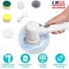 Cordless Cleaning Brush Handheld Electric Spin Scrubber with 5 Replaceable Brush Heads Rechargeable Shower Scrubber for Kitchen Dish Bathtub Sink Tile