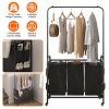 3 Bags Laundry Sorter with Garment Hanging Bar Laundry Hamper Rolling Cart Laundry Basket Organizer with Lockable Wheels 3 Removable Bags