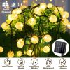 Globe String Solar Lights 30 Ball LED Fairy Solar Lamps 8 Lighting Modes IP65 Waterproof Decorative Lights w/ Stake Garden Lawn Flower Trees Patio Gar