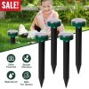 4Pcs Solar Powered Mole Repeller Sonic Gopher Stake Repellent Waterproof Outdoor For Farm Garden Yard Repelling Moles Gopher Snake Vole Rat Mice Mouse