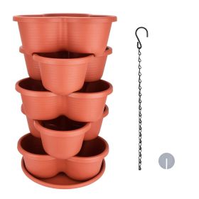 5 Tier Vertical Stackable Planter Garden Tower Stackable Planter Outdoor Gardening Pots for Strawberries Flowers Herbs Vegetables