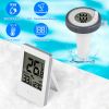 Wireless Floating Pool Thermometer With Easy Reading Digital Indoor Monitor IP68 Waterproof 196FT Transmission Range For Swimming Pool Ponds Aquarium