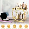 2 Tier Makeup Organizer for Vanity Gold Perfume Organizer for Dresser Carbon Steel Kitchen Bathroom Countertop Organizer Cosmetic Display Trays Servin