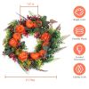 17.71IN Autumn Wreath with Pumpkin Mixed Leaves Berries Flowers Fall Decoration for Indoor Outdoor Window Wall Front Door in Halloween Thanks Giving D