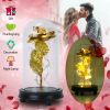 Foil Rose LED String Light Rose Fairy Lamp w/ Glass Dome For Valentines’ Day Mother’s Day Wedding Birthday