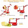 3In 1 Apple Peeler Manual Rotation Potato Fruit Core Slicer Kitchen Hand Cracking Corer w/ Zinc Alloy Peeler Suction Base