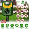 Solar Ultrasonic Animal Repeller with Flame Light USB Charge Motion Sensor Animal Repellent Chaser IP55 Waterproof Dog Raccoon Fox Skunk