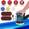 Cordless Electric Orbital Sander with Dust Collector 20V Rechargeable Battery 4.92IN Random Orbit 3 Speeds Up to 11000OPM For Car Detailing Sanding Po