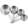 4Pcs Stainless Steel Measuring Cups Spoons Stackable Kitchen Measuring Set for Cooking, Baking, Liquid Dry Ingredients