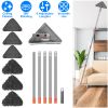 21.85″To 82.68″Length Adjustable Triangle Cleaning Mop Wall Cleaner Mop with Long Handle Window Baseboard Floor Ceiling Mop with 6 Replacement Pads