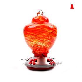 Hummingbird Feeder for Outdoors Hand Blown Colorful Glass Feeder with Ant Moat Gardening Supplies Bird Feeder Ant Proof - a